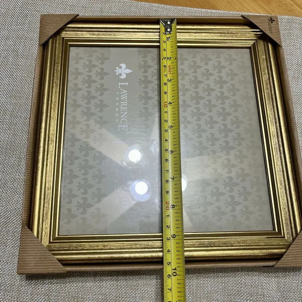 Lawrence 8x8 Sutter Burnished Gold Frame Photo Wall Table Classic Antique Style